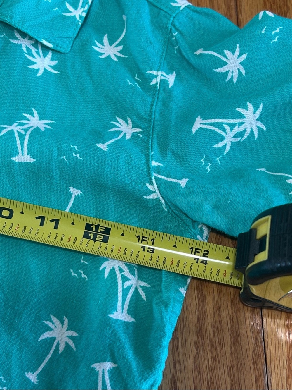 Wonder Nation Boys Tropical Button Up Shirt 5T Teal Green - Picture 6 of 7